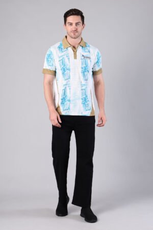 Men’s Jacquard Knit Polo T-Shirt